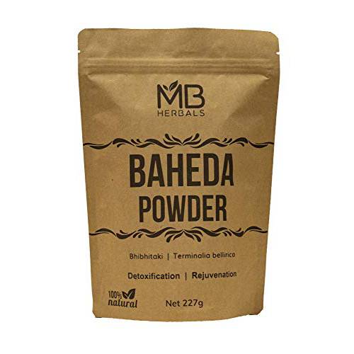 MB Herbals Baheda Powder 227 Gram / 8 oz | Bhibhitaki | Terminalia bellirica | Beleric Myrobalan