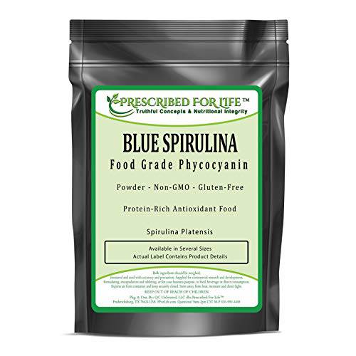 Prescribed for Life Blue Spirulina Powder (2 oz) | 100% Pure Superfood | Gluten Free, Vegan, Non-GMO | Blue Algae Powder (Phycocyanin) | Packed with Protein, Vitamins, Minerals & Antioxidants