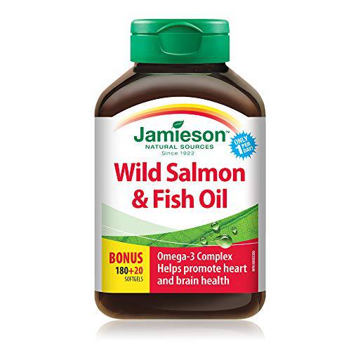 Jamieson Wild Salmon & Fish Oils Omega-3 Complex 1000 mg, 200 soft-gels