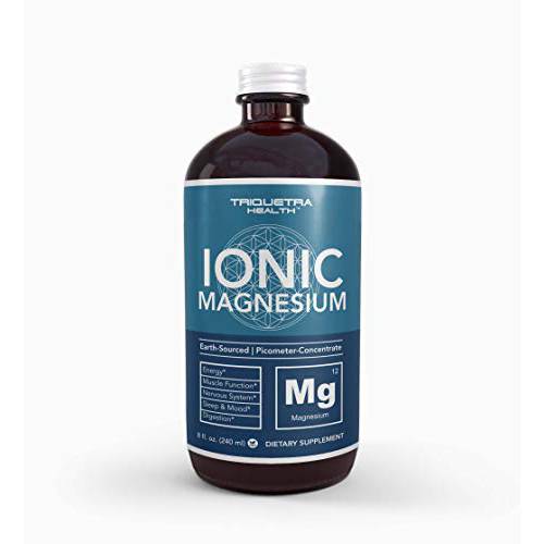 Ionic Liquid Magnesium (96 Servings) Highest Absorption Magnesium Chloride, Picometer Particle Size, Glass Bottle, Ionically Charged, Same Form of Magnesium Found in Vegetables (8 oz.)