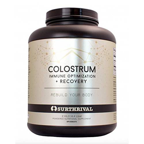 Surthrival: Colostrum Powder (2 Kilo, 4.4lbs), Immune Optimization & Recovery, Powdered Dietary Supplement, Gut Health, Immune Support, Keto Friendly