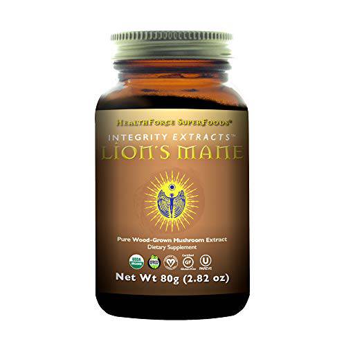 HealthForce SuperFoods Integrity Extracts Lion’s Mane - 60 Grams - Organic Mushroom Powder - Boosts Energy & Immune System, Supports Memory & Cognitive Function - Vegan, Gluten Free - 20 Servings