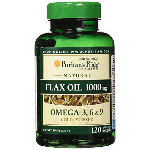 Puritan’s Pride Natural Flax Oil 1000 mg 120 Rapid Release Softgels