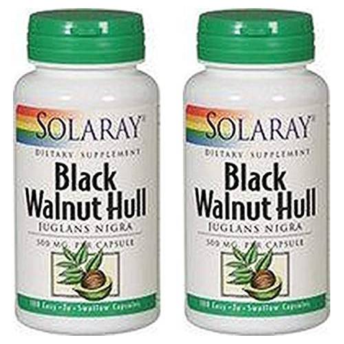 Solaray Black Walnut 500 mg | Whole Hull | Healthy Digestive & Intestinal Wellness Support | Non-GMO, Vegan & Lab Verified | 100 VegCaps