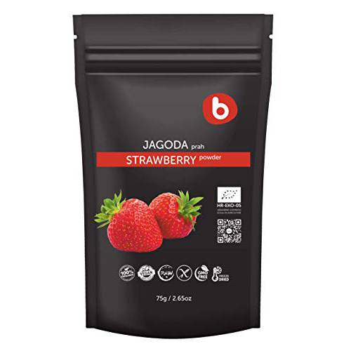 Bobica’s Premium European Organic Strawberry Powder | from Freeze Dried Strawberries | Antioxidant Superfood | Rich in Fiber, Pectin, Vitamin A, Vitamin B, Vitamin C and Minerals | 2.65oz /75g |
