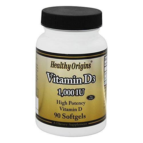 Healthy Origins Vitamin D3 - 1000 IU - 90 softgels