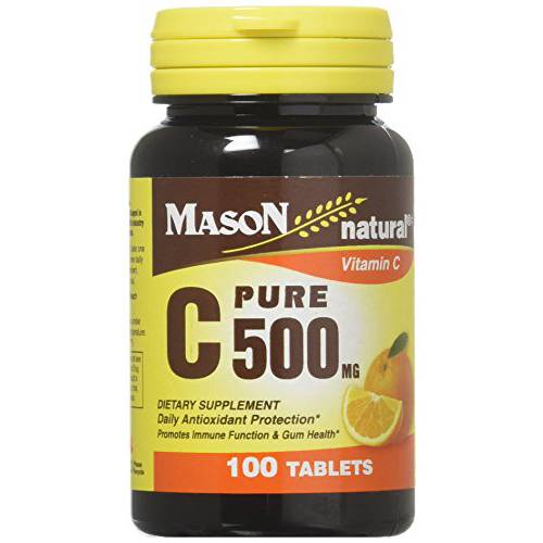 Mason Natural Vitamin C 500 mg - Supports Healthy Immune System, Antioxidant and Essential Nutrient, 100 Tablets
