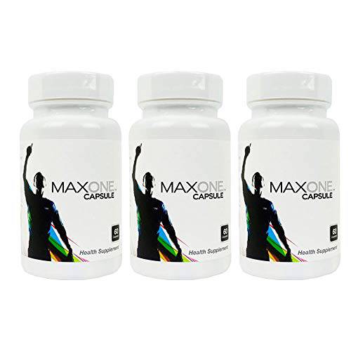3 Bottles Max One Supplement with Focused Riboceine Fomula Promotes Optimal Level of Glutathione (60 vege Capsules per Bottle)
