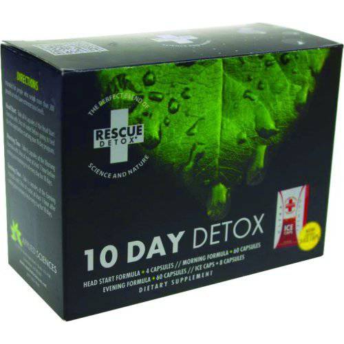 Rescue Detox - 10 Day Detox | Comprehensive Cleansing Program - with Head Start Blend and Bonus Ice Caps 8ct