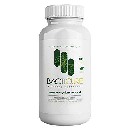 Bacticure, Natural Product, Set of 4 Bottles, Total per Bottle 60 Capsules, Vegetarian Capsules, Immune System Support, Patented Formula, Original Product