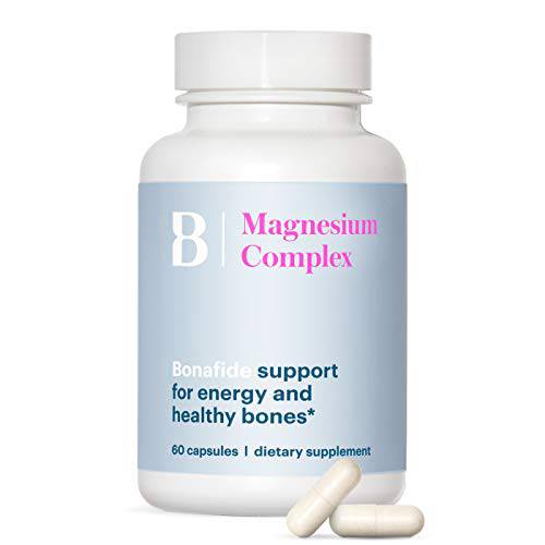 Bonafide Essentials Magnesium Complex for Energy and Healthy Bones – Women’s Daily Supplement – 60 Capsules (1-Month Supply)