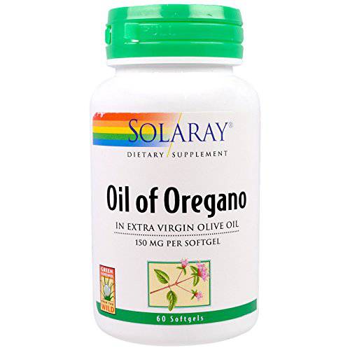 Solaray Oil of Oregano 150 mg | Extra Virgin Olive Oil Base | Whole Aerial | Healthy Immune & Intestinal Flora Support | Vegan & Non-GMO | 60 Softgels