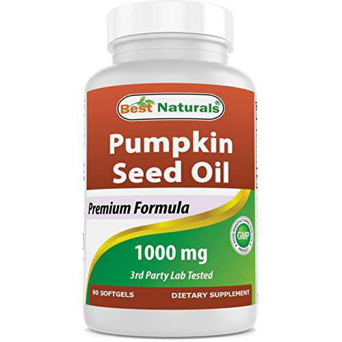 Best Naturals Pumpkin Seed Oil 1000 mg 90 Softgels (90 Count (Pack of 3))