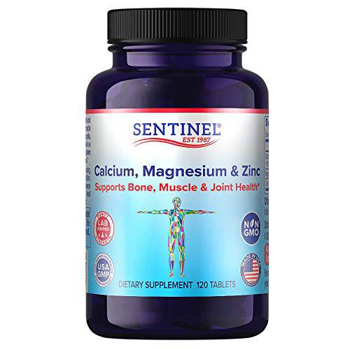 Sentinel Calcium, Magnesium & Zinc for Bone, Muscle & Joint Health*, Immune Support*, Essential & Trace Minerals*, 120 Tablets