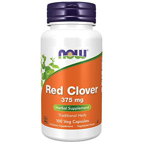 NOW Supplements, Red Clover (Trifolium pratense) 375 mg, Herbal Supplement, 100 Veg Capsules