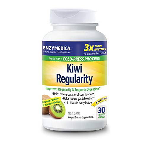Enzymedica, Kiwi Regularity Chews, Digestive Aid for Occasional Constipation, 30 Chews