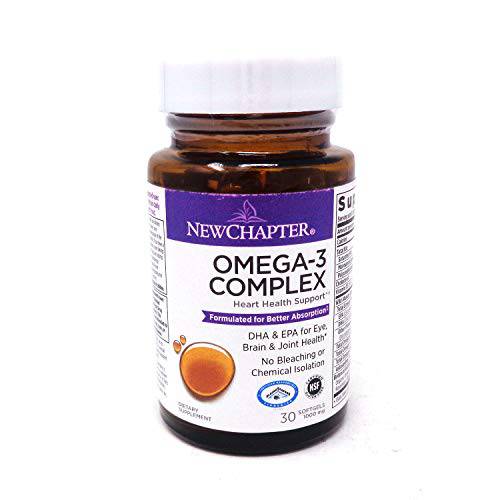 New Chapter Omega-3 Complex, Fish Oil Supplement Wild Alaskan Salmon - 30 Count