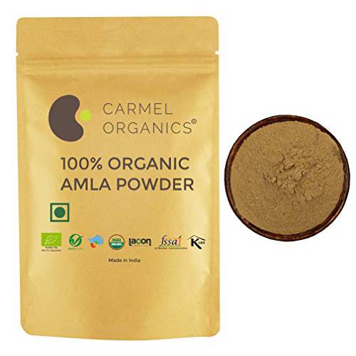 CARMEL ORGANICS Organic Amla/Amlaki (Emblica officinalis) Powder 8 Oz or 1/2 Lb | USDA Certified Organic. Non GMO & Gluten Free