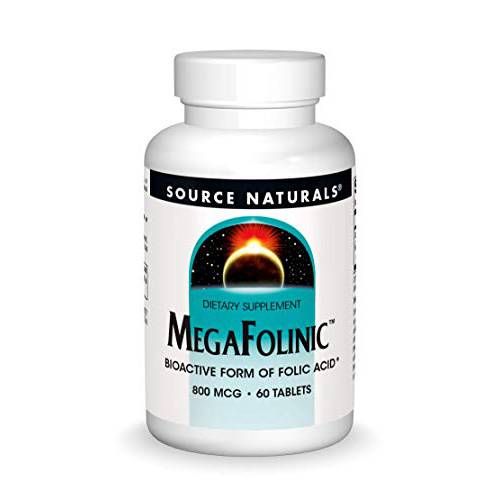 Source Naturals MegaFolinic 800mcg - 60 Tablets