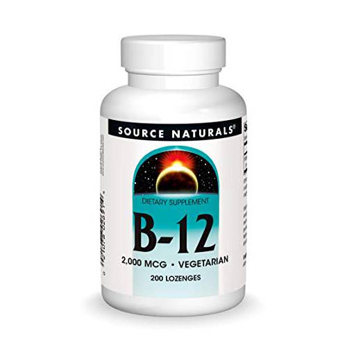 Source Naturals Vitamin B-12, 2000 mcg Supports Energy Production - 200 Lozenges