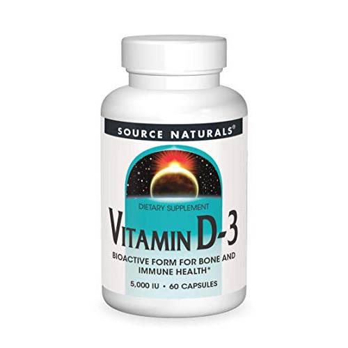 Source Naturals Vitamin D-3 5000 iu Supports Bone & Immune Health - 60 Capsules