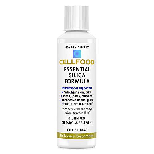 Cellfood Essential Silica Anti-Aging Formula - 4 fl oz, 3 Pack - Supports Healthy Bones, Joints, Hair, Skin, Nails, Teeth & Gums - Easy to Absorb - Gluten & Thiaminase Free, Non-GMO - 120-Day Supply