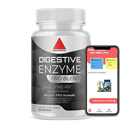Digestive Enzymes with Probiotics and Prebiotics, Daily Digestive Support Supplement, Formulated for Gas, Bloating, Digestion & Occasional Constipation, Non-GMO - 60 Capsules