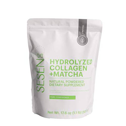 SESEN Hydrolyzed Collagen + Matcha (Green) Powder 17.6 oz
