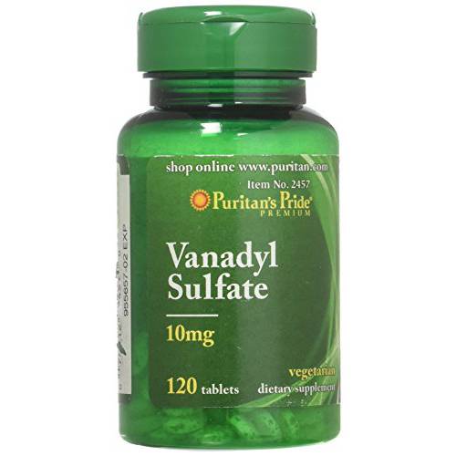 Puritan’s Pride Vanadyl Sulfate 10 mg-120 Tablets