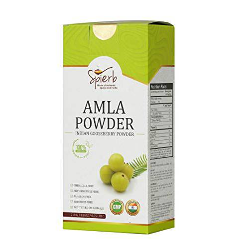 Spierb Amla Powder - Immunity Enhancer Keto-Friendly Indian Gooseberry Powder Super Food | Non-Irradiated Amla Powder for Hair Growth Without Preservatives | Pure Phyllanthus/Amalaki