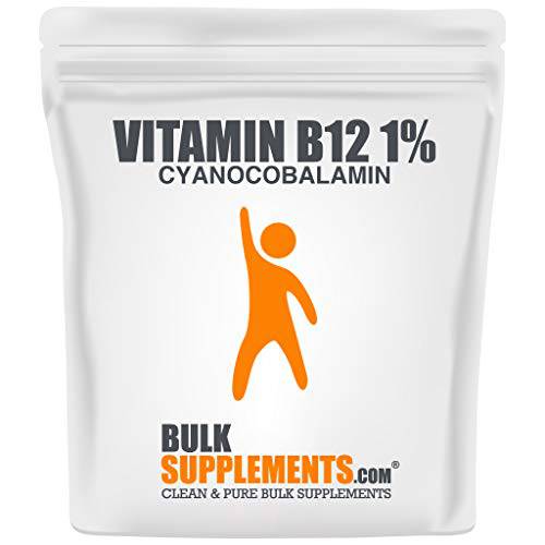 BULKSUPPLEMENTS.COM Vitamin B12 Powder (Cyanocobalamin) - Vitamin B Supplements for Energy Production and Nerve Health - 20 mg (1% Cyanocobalamin) per Serving (500 Grams - 1.1 lbs)
