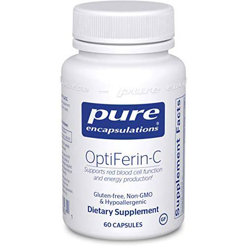 Pure Encapsulations OptiFerin-C | Iron Supplement to Support Healthy Skin, Iron Absorption, and Overall Immune System Health* | 60 Capsules