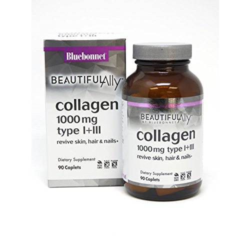 Bluebonnet Nutrition Beautiful Ally, Collagen Type I+III, 1,000 mg, 90 Caplets