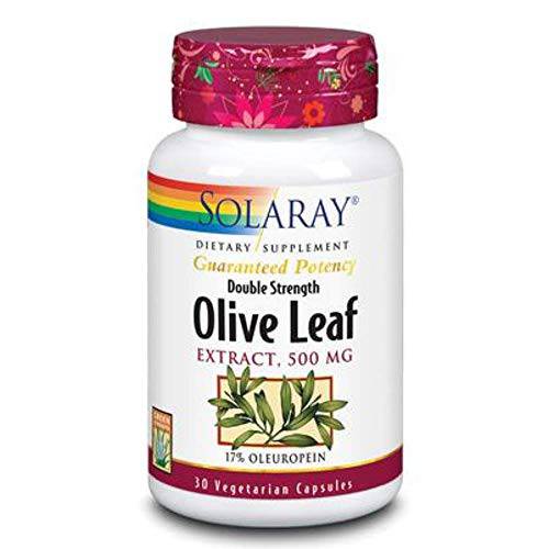 Solaray Guaranteed Potency Olive Leaf Extract Double Strength, Veg Cap (Btl-Plastic) 500mg | 30ct