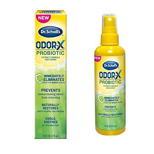 Dr. Scholl’s Probiotic Foot Spray 4oz Immediately Eliminates and Prevents Odors from Returning Shoe Deoderizer, 4 Ounce