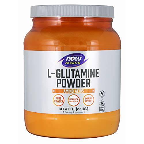 NOW Sports Nutrition, L-Glutamine Pure Powder, Nitrogen Transporter*, Amino Acid, 35.3-Ounce