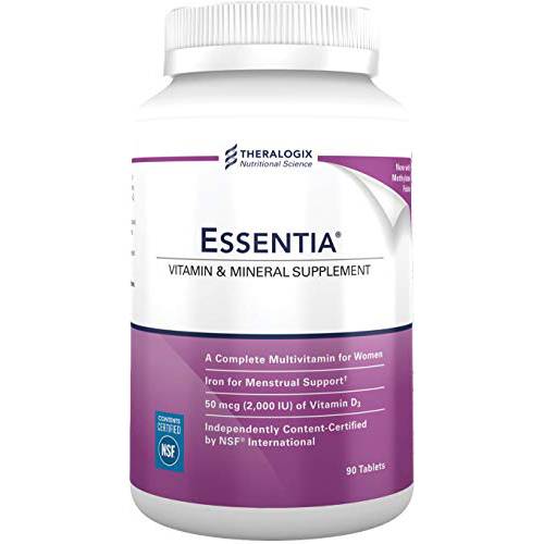 Essentia Daily Multivitamin for Women with Iron | Immune, Metabolism & Antioxidant Support Supplement | 90-Day Supply - Manufactured in The USA and NSF Certified