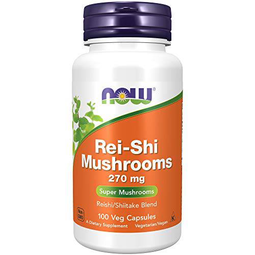 NOW Supplements, Rei-Shi Mushrooms 270 mg, Reishi/Shiitake Blend, Super Mushrooms, 100 Veg Capsules