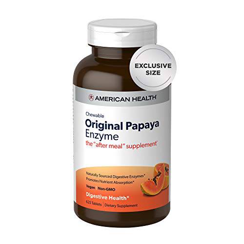 American Health Original Papaya Digestive Enzyme - Chewable Tablets - Promotes Nutrient Absorption and Helps Digestion - 625 Count