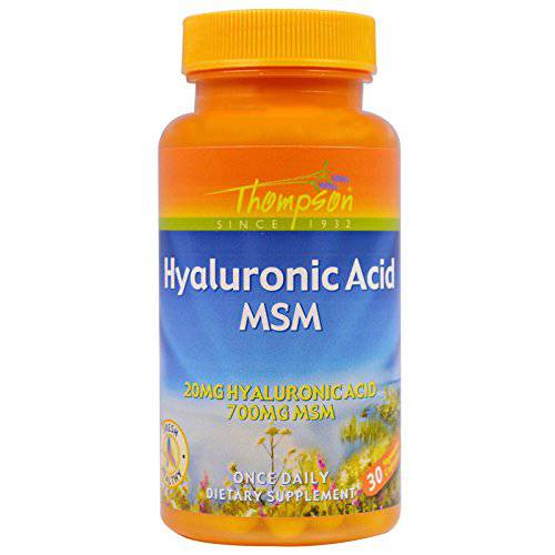 Thompson Hyaluronic Acid + MSM, Veg Cap (Btl-Plastic) 30ct