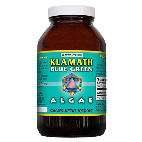 Klamath Blue Green Algae 500 VegCaps by Power Organics
