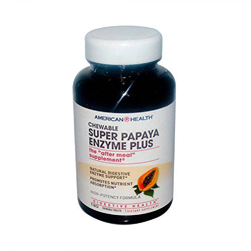 American Health Chewable Super Papaya Enzyme Plus - 180 Chewable Tablets