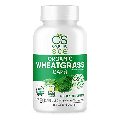 Organic Wheatgrass 60 Capsules - for Energy, Detox & Immunity Support - Certified USDA - Non GMO - Vegan