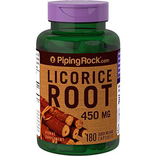 Licorice Root Extract | 450 mg | 180 Capsules | Non-GMO, Gluten Free Supplement | by Piping Rock