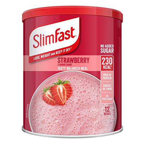 Slim-Fast Summer Strawberry Flavour Milkshake Powder - 12 Servings (438g)