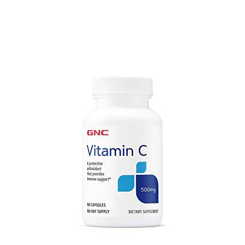 GNC Vitamin C Capsules 500mg, 90 Capsules, Provides Immune Support