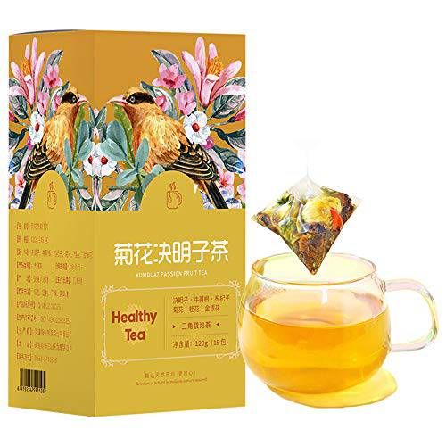 Generic Chrysanthemum Goji Berry Cassia Seeds Tea Bags(120g, 8gX15Bags), Honeysuckle, Chinese Wolf-Berry, Sweet-Scented Osmanthus, Burdock Root Combination of Floral Tea, 菊花枸杞决明子茶包 金银花, 桂花, 牛蒡根