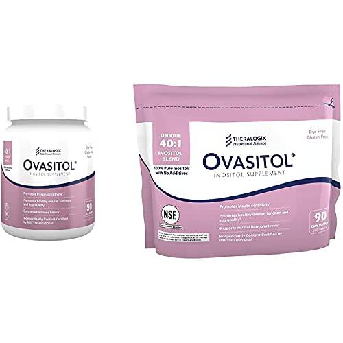 Ovasitol Canister + Ovasitol Single Serving Packets Bundle by Theralogix | Myo Inositol & D-Chiro Inositol (180 Day Total Supply)