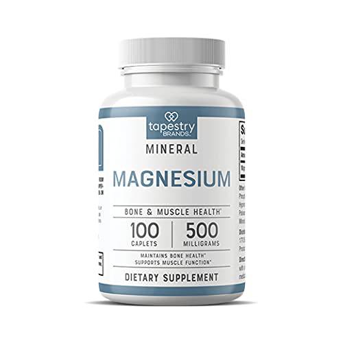 Tapestry Brands Magnesium 500mg Taplets – Bone Health – Muscle Function – Cell Energy – 3-Month Supply/ Magnessium, Pack of 1 (100 Count)