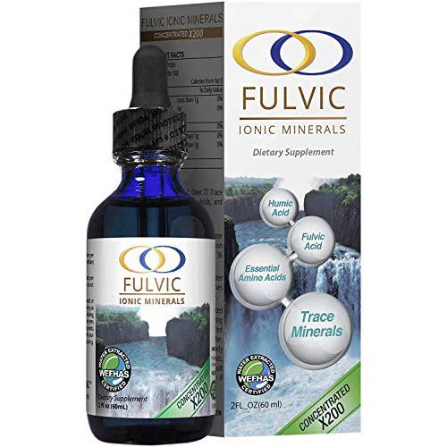 Optimally Organic Water Extracted Fulvic Ionic Acid X200 Concentration - 77 Plant Based Ionic Trace Minerals